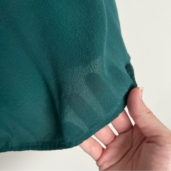 Free People Sleeveless Shift Dress Waterfall Ruffle in Emerald Green Size 4 - Picture 3 of 8